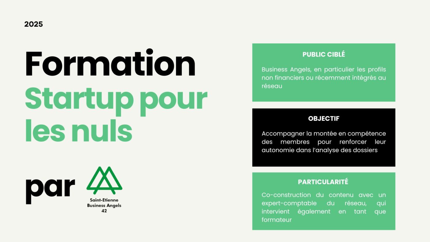 Formation “Startup pour les nuls” par Saint-Etienne Business Angels 42