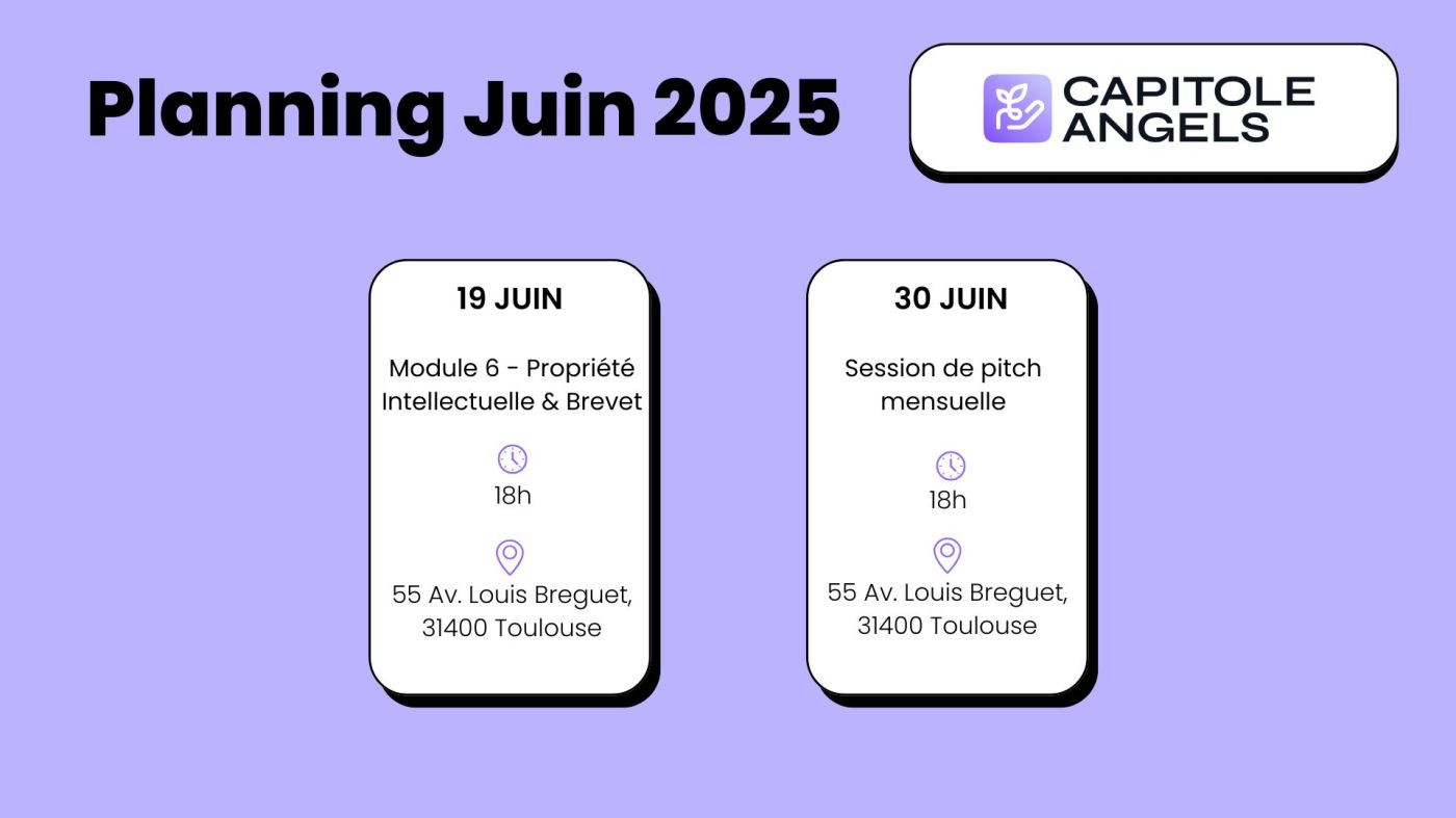 Planning Juin 2025 de Capitole Angels
